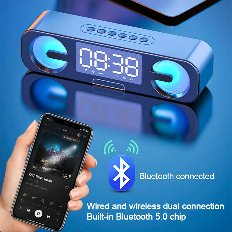 S07 5W bluetooth 5.0 Speaker Portable Speaker 360 Surround 4D Stereo Sound Ambient Light 1200mAh Bat