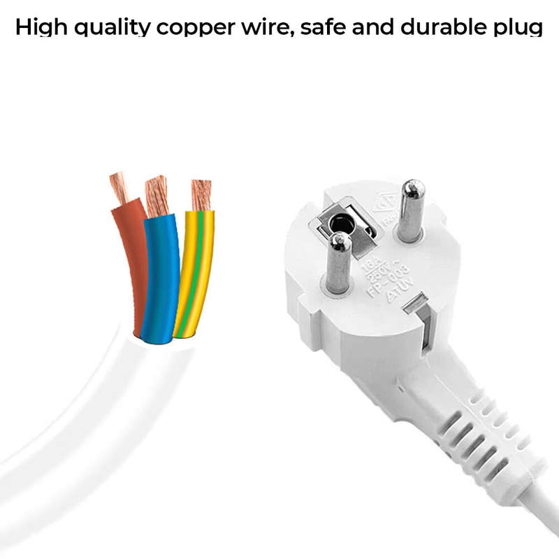 2500W Tower 12-way Outlets EU Socket with 4 USB Multi Power Strip with 2.8M Extension Cord Built-in