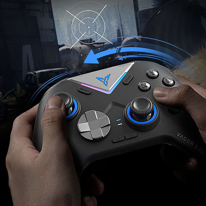 FlyDiGi VADER 3 Pro Gaming Handle Force Feedback Six-Axis RGB Joystick Gamepad Gamer Controller Supp