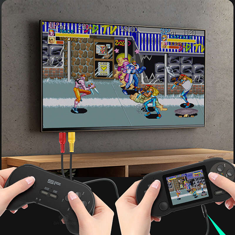 SF2000 3 inch IPS Screen Handheld Game Console with 3D Rocker Built-in 6000+ Games 1500mAh Portable