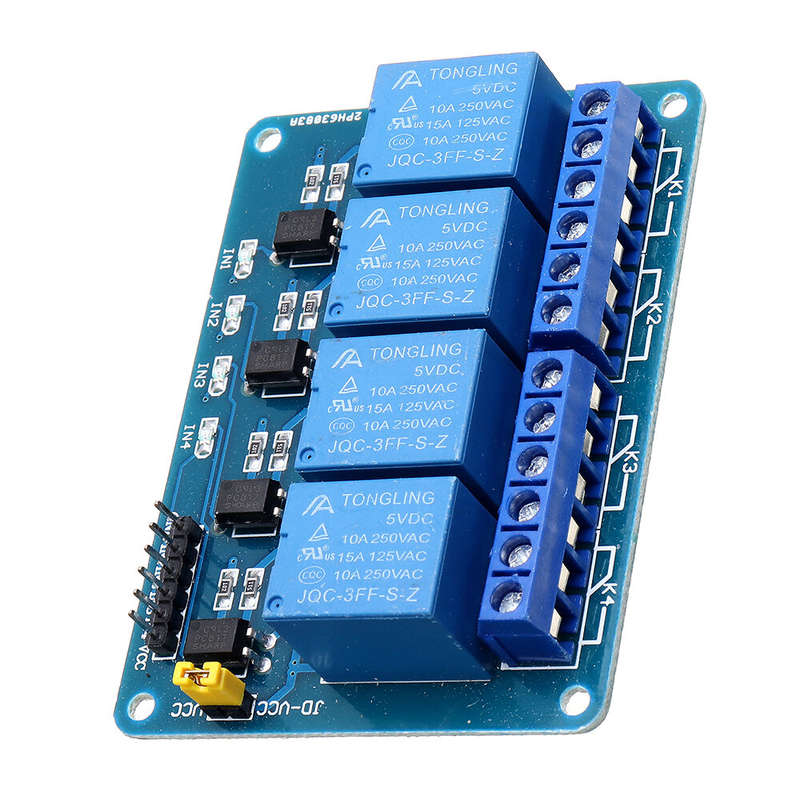 2Pcs Geekcreit 5V 4 Channel Relay Module PIC ARM DSP AVR MSP430 Blue Geekcreit for Arduino - product