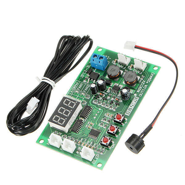 ZHIYU DC 12V 2 Way 3 Wire Fan Smart Temperature Controller With Temperature Speed Digital Display St
