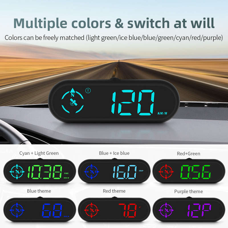 G9 Auto HUD GPS Head Up Display Car Gauge Speedometer With Compass Clock Driving Distance Security A
