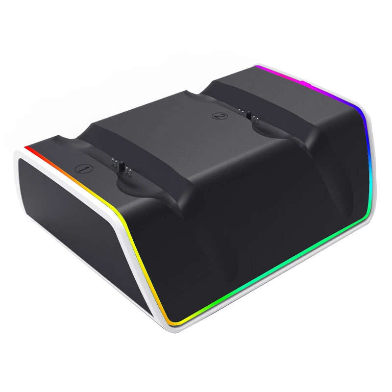 For PS5 Dual Wireless Gamepad Charging Stand RGB Light Charger Dock KJH-P5D-012
