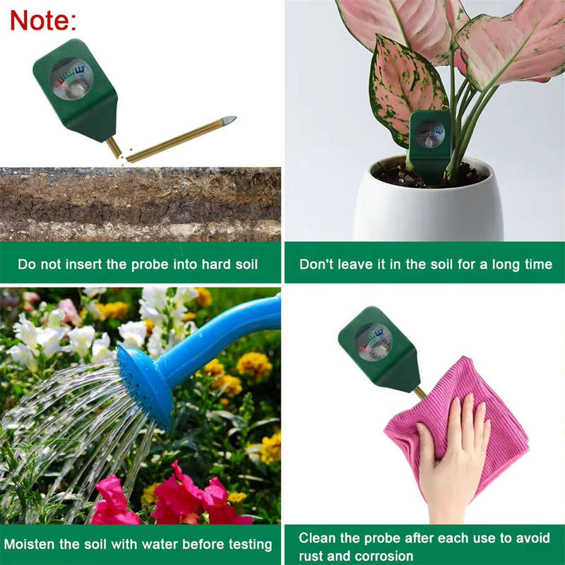 Mini Hygrometer Portable Soil Moisture Meter 145mm Garden Plant Humidity Tester Red Green Blue Zones