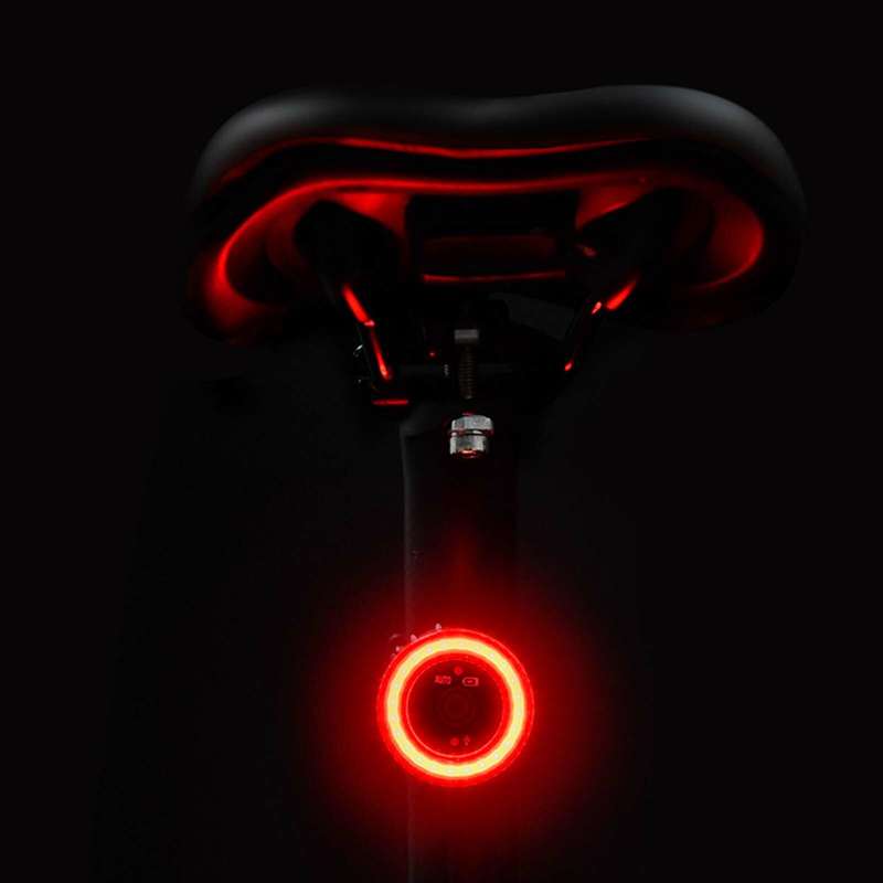 MEROCA Bicycle Rear Light USB Charging High Visibility Multifunction Flashing With Brake Sensor Tail