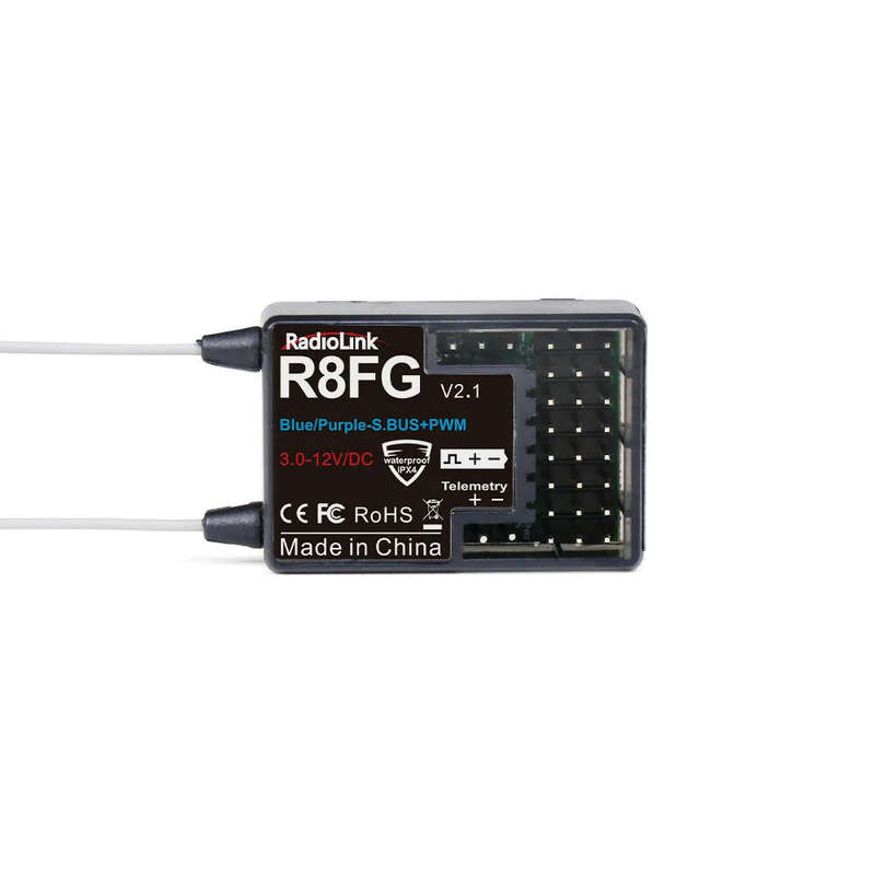 Radiolink R8FG V2.1 2.4GHz 8CH Dual Antenna Built-in Gyro Long Range RX RC Receiver for RC Car Boat