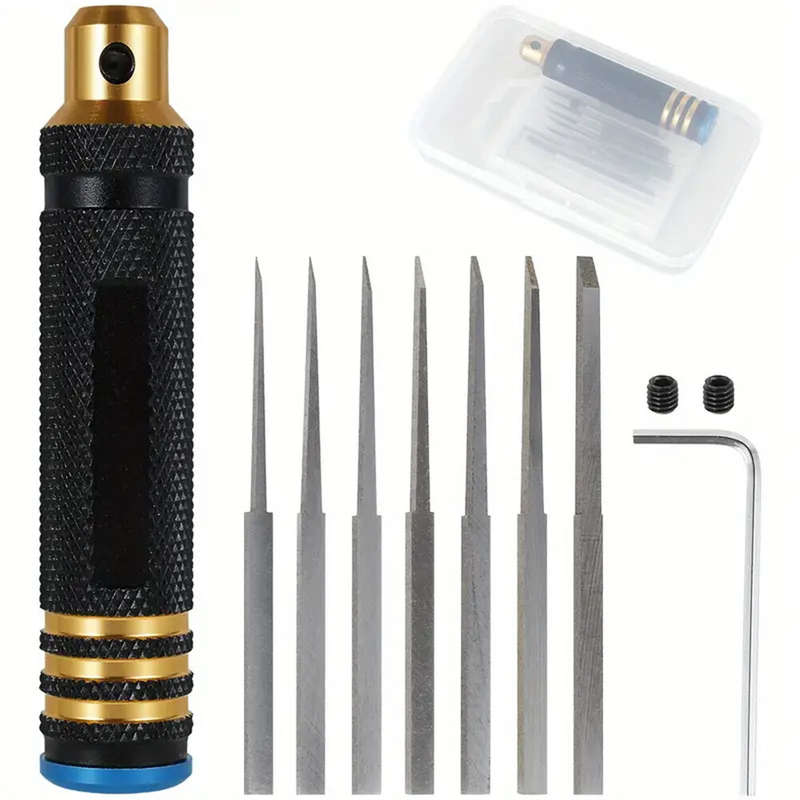 11PCS Model Chisel Sharp Wear Resistant Modeling Scriber Ergonomic Super Slim Hobby Cutting Tool Bla