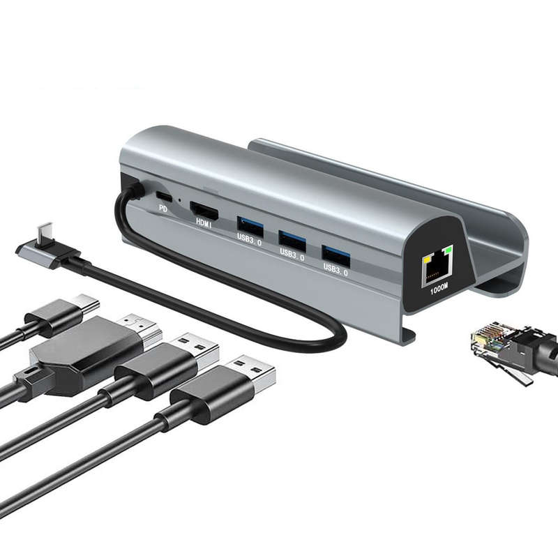 Bakeey Steam Deck Dock 6 in 1 Steam Deck Docking Station Stand Accessories 3*USB 3.0 HDMI 4K@60Hz Gi