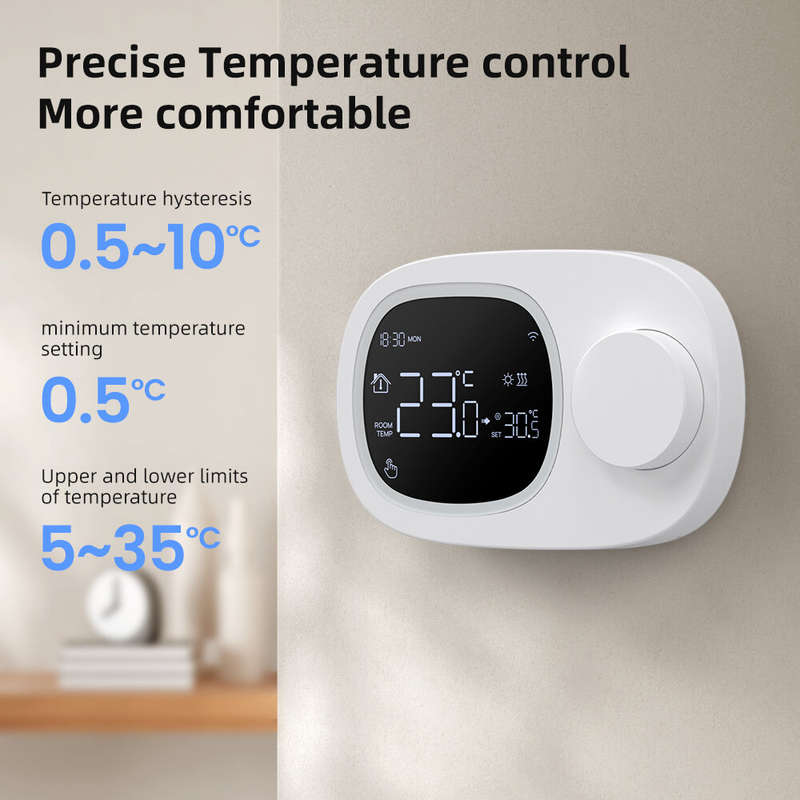 Tuya Smart WiFi Thermostat Heating/Cooling Mode Low Power Battery Water Gas Boiler Weekly Programmab