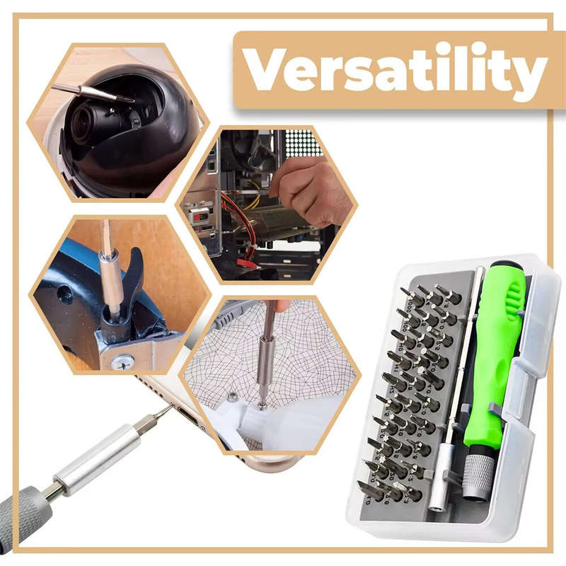 32-in-1 Precision Screwdriver Set Magnetic Bits Chrome Vanadium Steel Ideal for Phones Laptops Camer