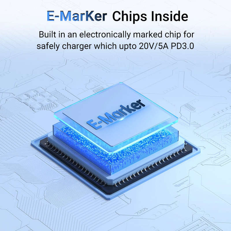 JEYI USB4.0 C to C Cable 40 Gb/s Data Transfer 100W PD3.0 Power Charging Compatible with TB4/3 USB-C