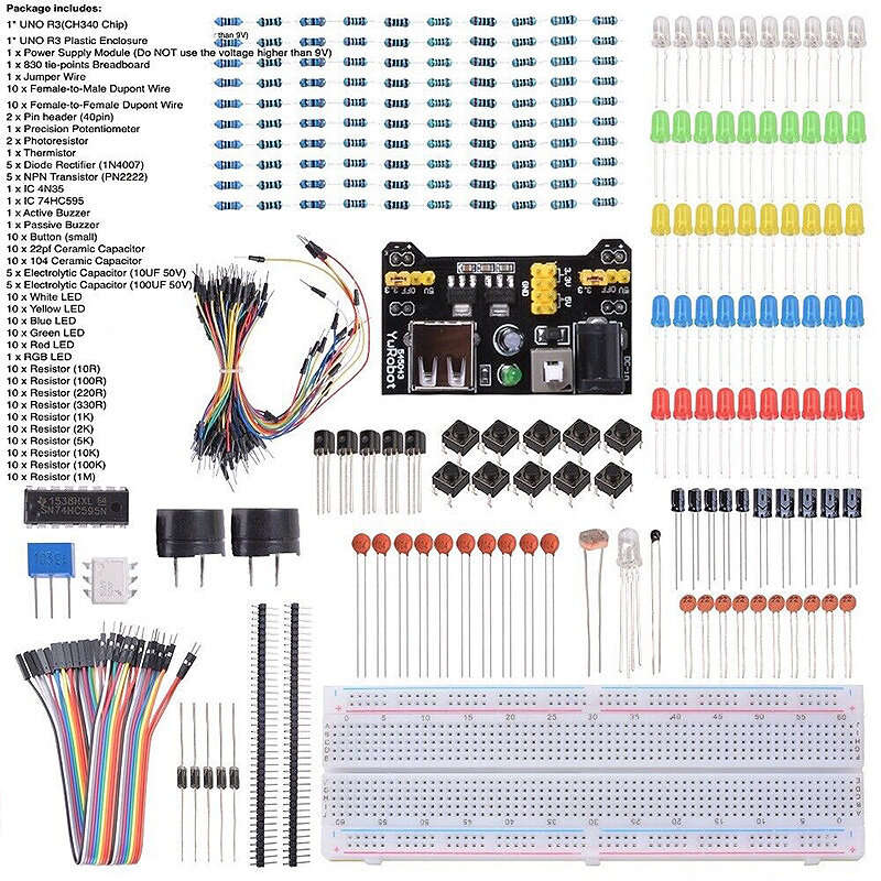 830-hole Breadboard for UN0 R3 Starter Kit with Mainboard DIY Electronic Kits