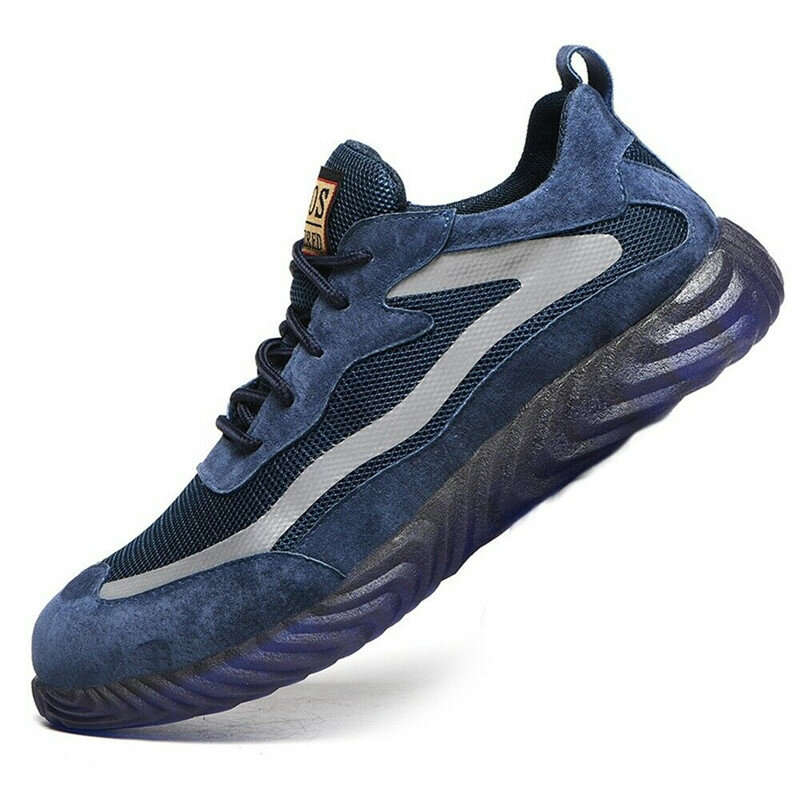 AtreGo Mens Steel Toe Safety Shoes Breathable Work Boots Outdoor Hikng Sneakers