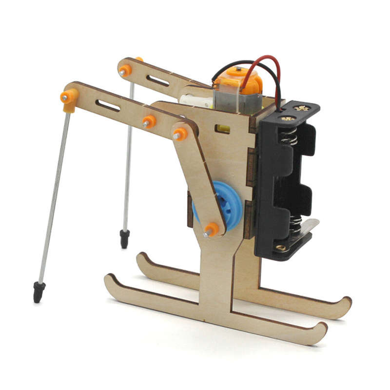 Wooden Ski Robot Model Assembly Kit DIY Children's Science Experiment Education Toy Student Technolo