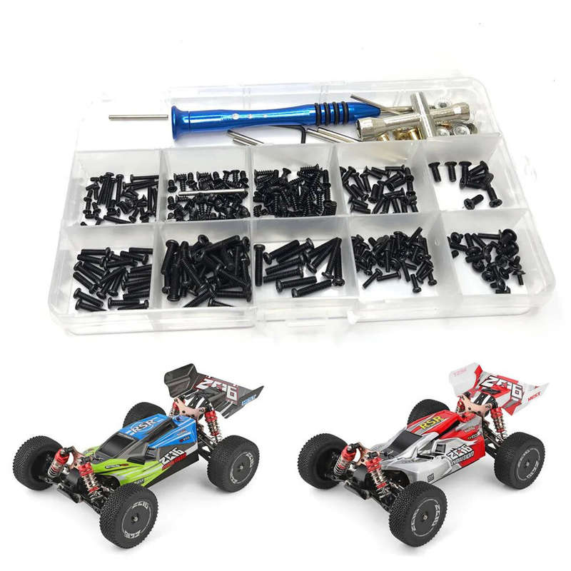300pcs M2 M2.5 M3 Screw Fastener Kit Cross Sleeve Hex Wrench Swing Arm Pin Screws for Wltoys 144001