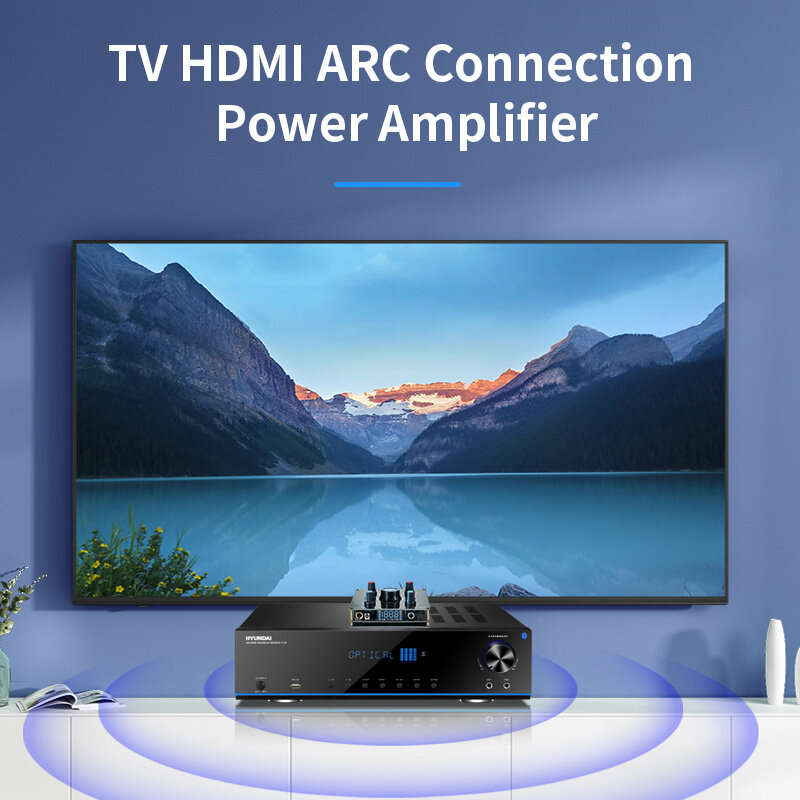 100W Power Amplifier bluetooth Amplifier HIFI Lossless Audio HDMI ARC OPT Wireless Karaoke Amplifier