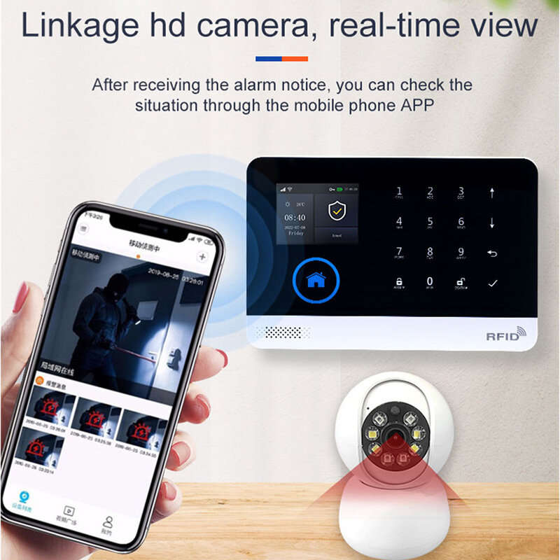 PGST PG-103 Tuya Wireless Alarm System for Home Burglar Security WiFi GSM APP Voice Control Support