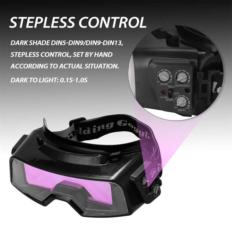 Automatic Darkening Welding Glasses Mask Welding Cap for TIG MIG MMA Professional Weld Glasses Goggl