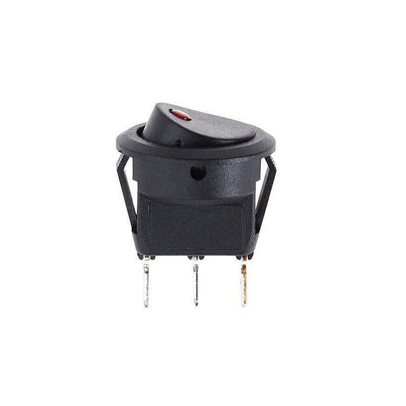 20PCS 3Pin 20A 12V Round Rocker Toggle Switch with LED Light Blue Yellow Red Green Light On-Off Cont