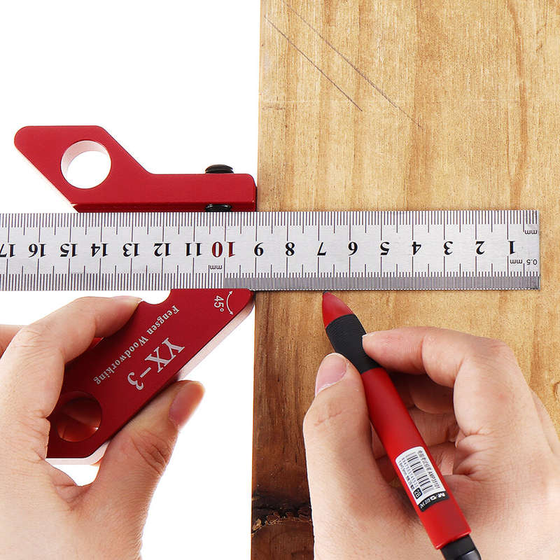YX-3 300mm Woodworking Square Center Scriber Center Finder 45 90 Degrees Angle Line Scriber Marking