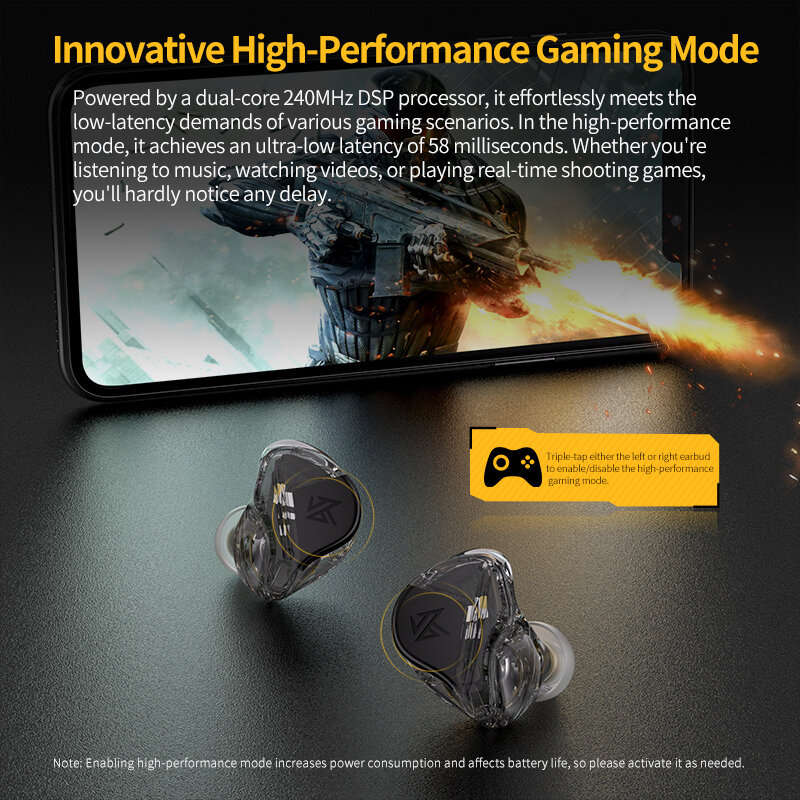 KZ VXS PRO bluetooth 5.3 Earphone QCC5171 Chip CVC9.0 Call Noise Cancelling 10mm Unit HiFi Stereo AA