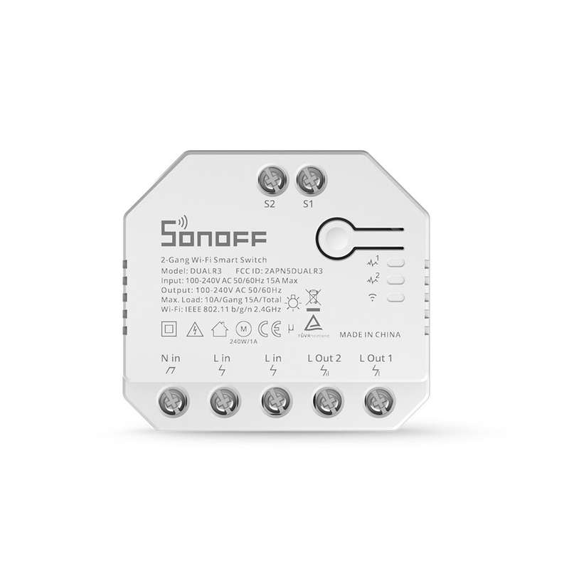 SONOFF DUALR3 Dual Relay Module WiFi DIY MINI Switch Two Way Power Metering 2 Gang/ Way Switch Timin