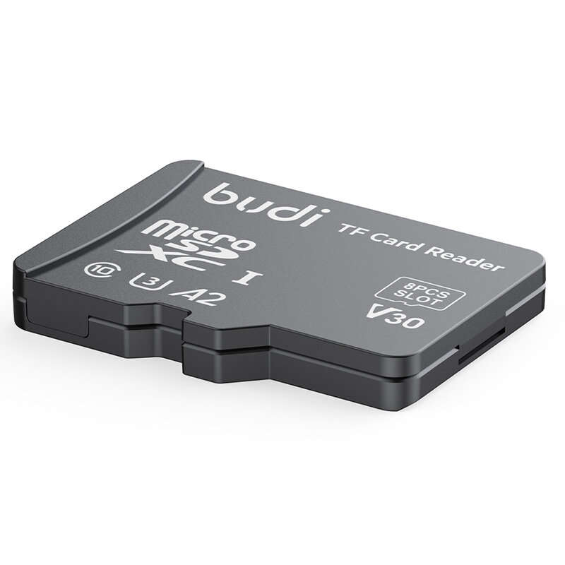 Budi CP580 TF Card Reader with TF Card Appearance Design 8 TF Cards Stroage Slots Support 480Mbps Hi