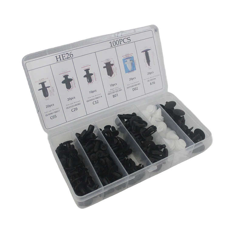 100pcs Auto Fastener Clip Kit Fender Rivet Clips Car Body Push Retainer Pin Rivet Bumper Door Trim P