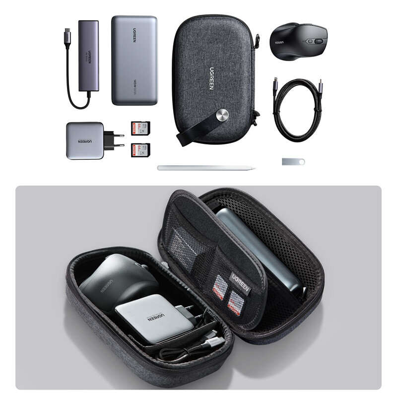 UGREEN Case Electronic Organiser Bag Travel Organisation Power Bank Storage Protective Case for Mous