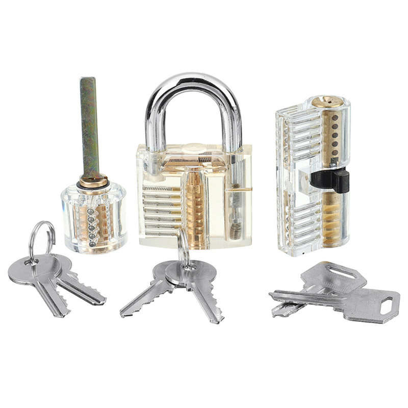 30PCS Lock Pick Set Steel Material with Transparent Practice Padlock and 5-in-1 Card Tool Versatile