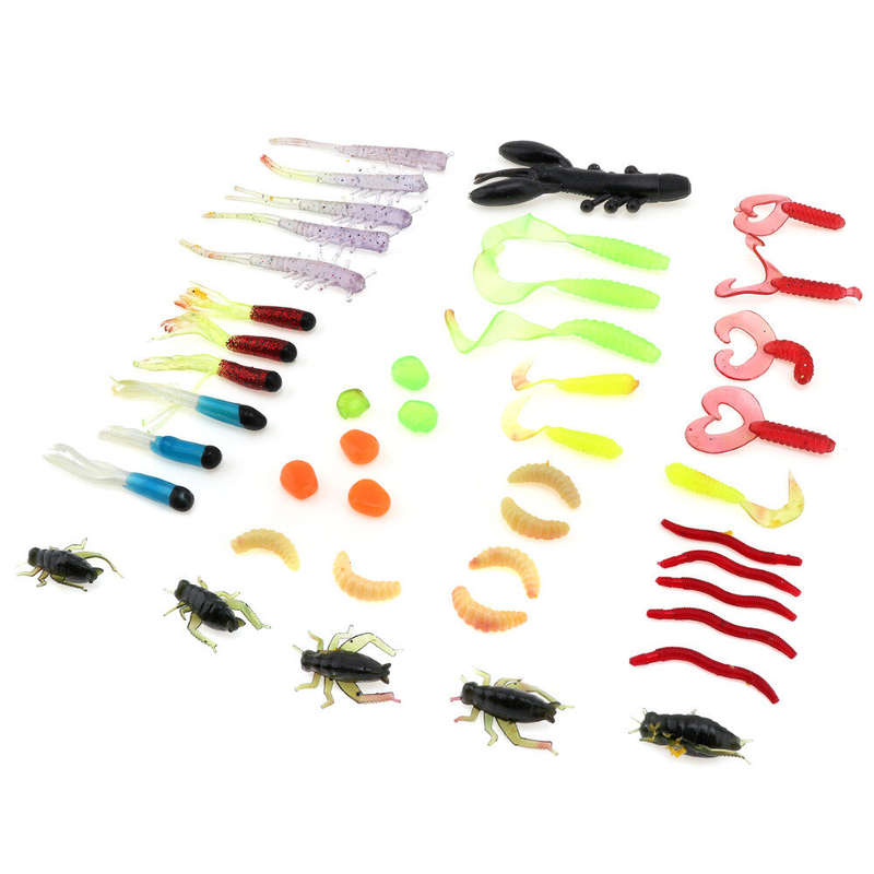 ZANLURE 88pcs Colorful Mixed Fishing Lure Sets Hard Baits/Soft Simulation Lures Artificial Bait With