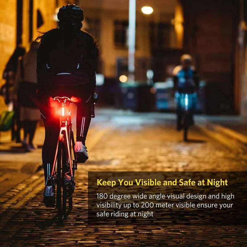 Cansses Bike Taillight 500mAh Battery 7 Light Modes USB Rechargeable Waterproof Lightweight Bicycle