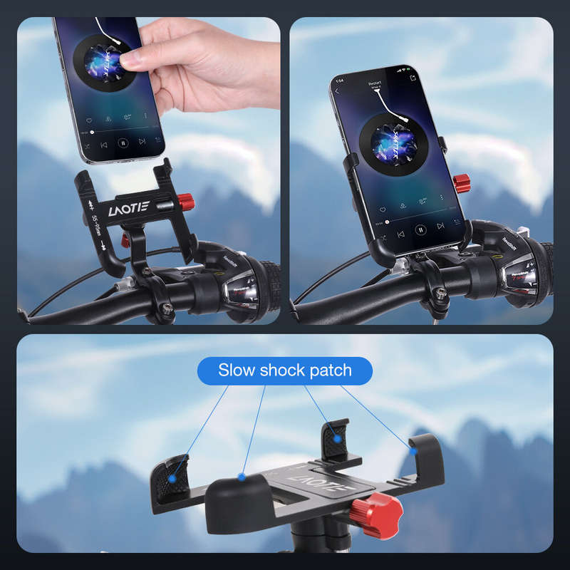LAOTIE BM2 Universal Bike Phone Holder Four Corners Shockproof Free Rotation 4.0"-7.0" Cellphone Ele