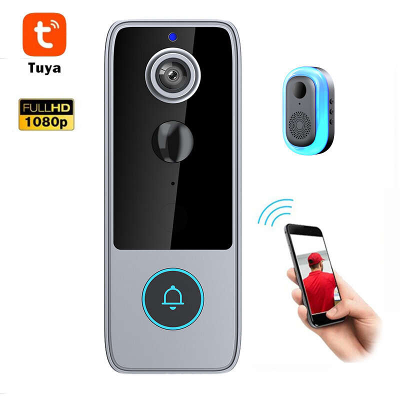 M21 1080P HD Tuya WiFi Video Doorbell Intelligent Night Vision 155 Wide Viewing 2-way Audio IP65 Wat