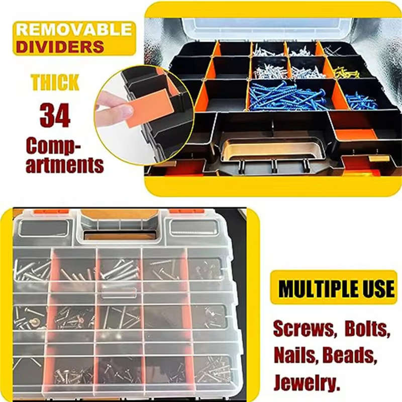 Plastic Parts Storage Box Dual-Sided High-Quality Wear-Resistant Impact-Resistant Transparent Cover