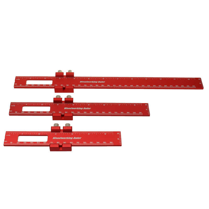 3pcs Aluminum alloy Precision Pocket Ruler Woodworking Positioning Scribing Gauge Carpenter Markinig