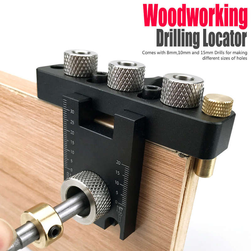 3-in-1 Precision Jig Dowel Cam Jig Dowelling Jig Master Kit Wood Hole Drilling Guide Woodworking Pos