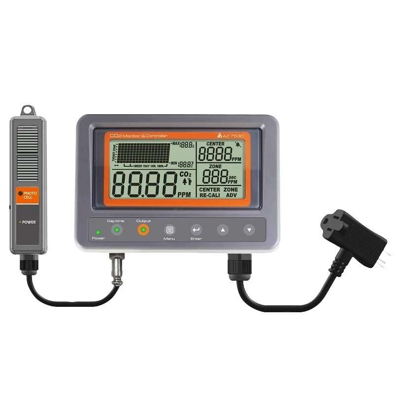 AZ7530 Carbon Dioxide CO2 IAQ Monitor Controller with Relay Function NDIR Sensor Probe for Green Hou
