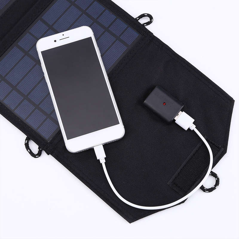 14W 5V Foldable Solar Panel Charger Dual USB Portable Solar Charging Bag for Outdoor Travelling Camp