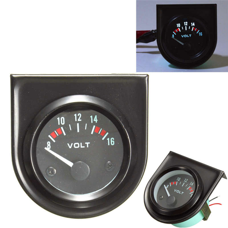Green Shell 2 52mm Car Voltage Gauge Voltmeter Universal Pointer Voltmeter Automotive Automatic Meas