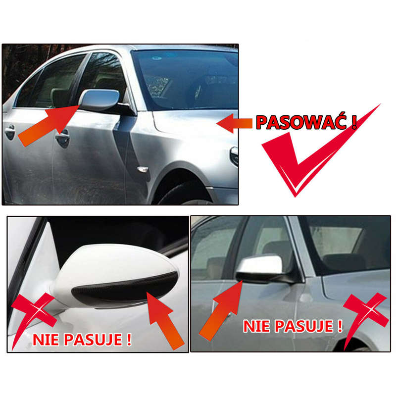 2X M Style Rear Wing Mirror Cover Cap Glossy Black For BMW E60 E61 2003-2008