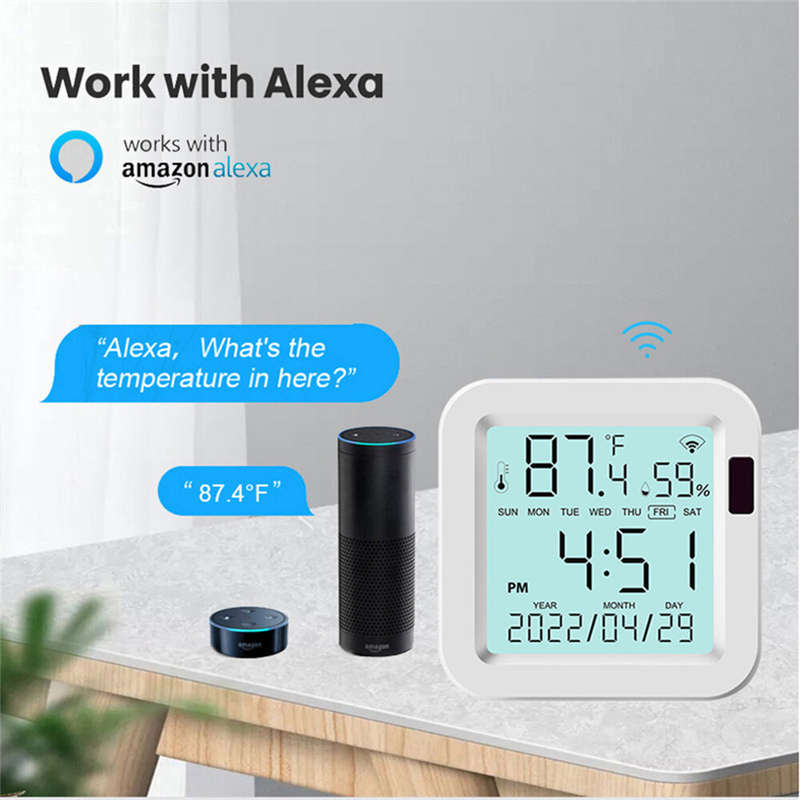 Smarsecur Smart Wifi Temperature and Humidity Sensor with Real Time Monitoring, Adjustable Temperatu