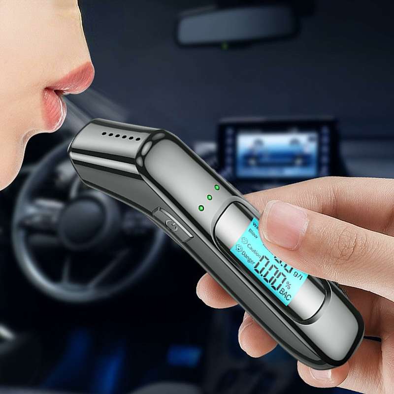 2024 Professional Alcohol Tester with Digital LCD Display High Accuracy Drive Personal Breathalyzer