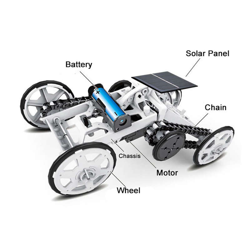STEM Toy 4WD Car DIY Climbing Vehicle Motor Car Educational Solar Powered Car Engineering Car for Ki