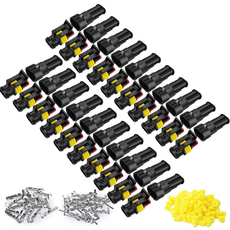 240Pcs 20 Kits 2 Pin Connector Automotive Electrical Connectors Quick Connect 2 Pin Wire Connectors