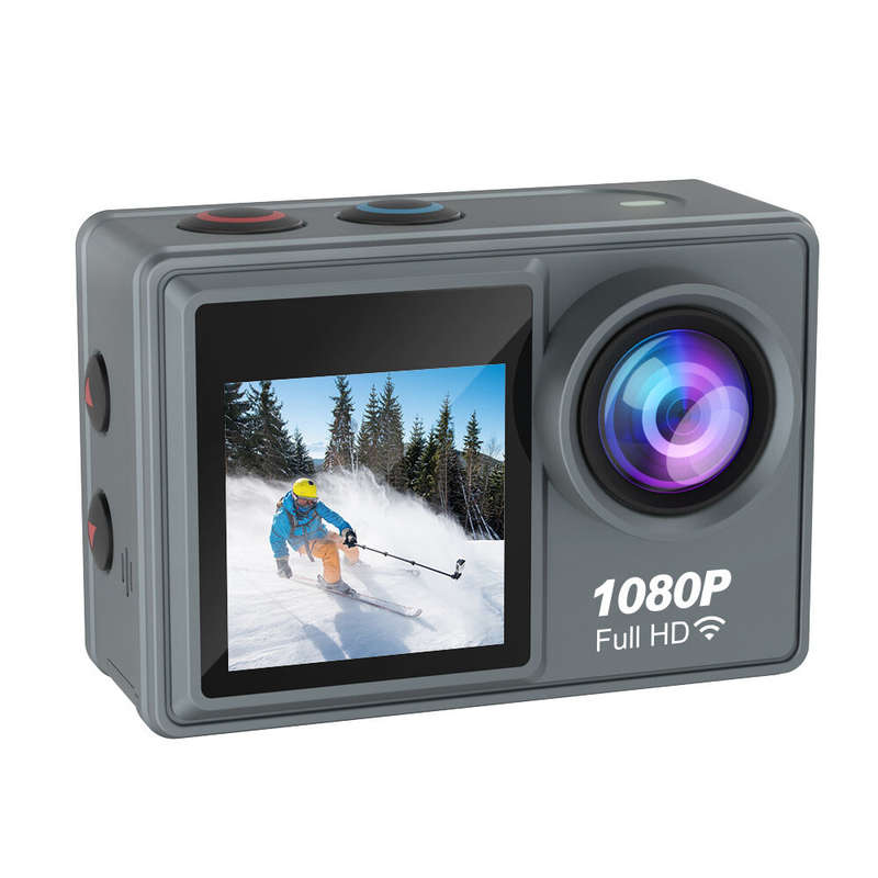 1080P Action Camera with 2.0inch Display Dual Colorful Screen 140 Wide Angle IP68 30m Waterproof Spo