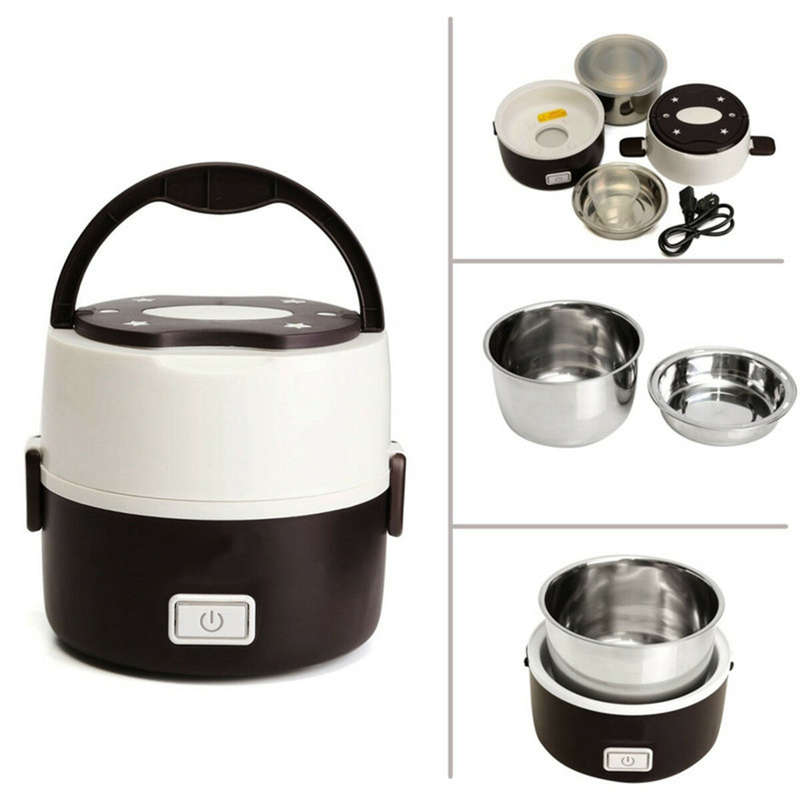 Janolia 1.3L 200W Portable Electric Lunch Box Food Warmer with Removable Stainless Steel Container E