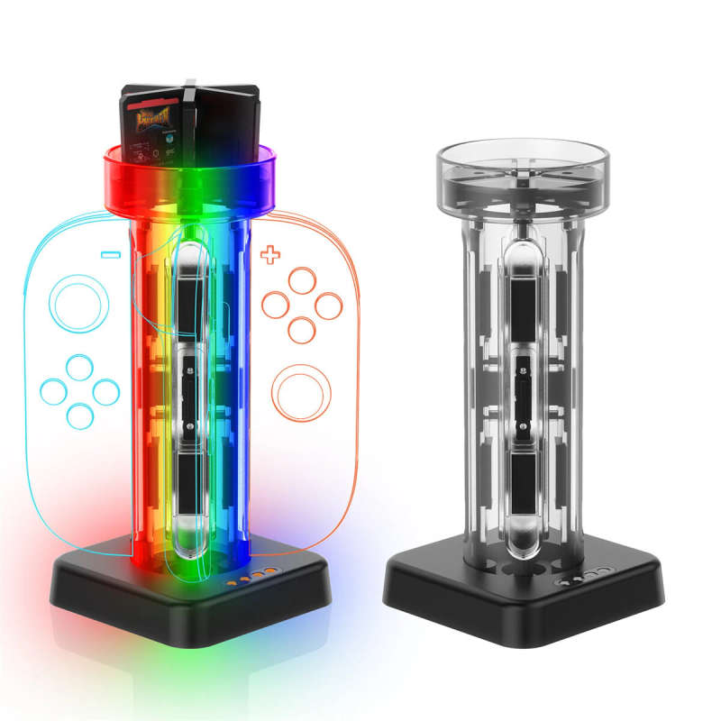 JYS JYS-NS2279 Switch2 Joy-Con 4 in 1 Charging Dock RGB Gaming Lights Vertical Organizer Fast Chargi
