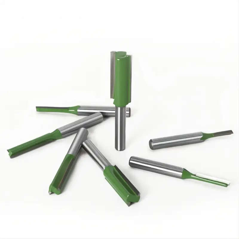 7PCS Straight Cut Router Bit Set Sturdy Tungsten Carbide 1/4" Shank Double Flute Milling Cutting Too